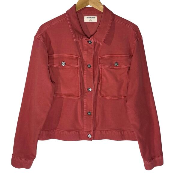 THE NORMAL BRAND Women’s Comfort Trucker Jacket in Spice Pink large - Picture 4 of 7